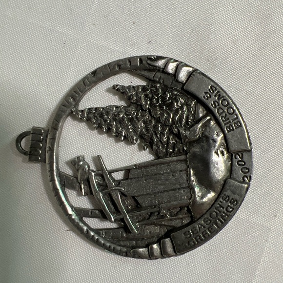 Birds & Blooms Pewter Ornament Lot Of 4 2001,‎ 2002, 2003, 2007 Christmas EUC - Picture 3 of 6